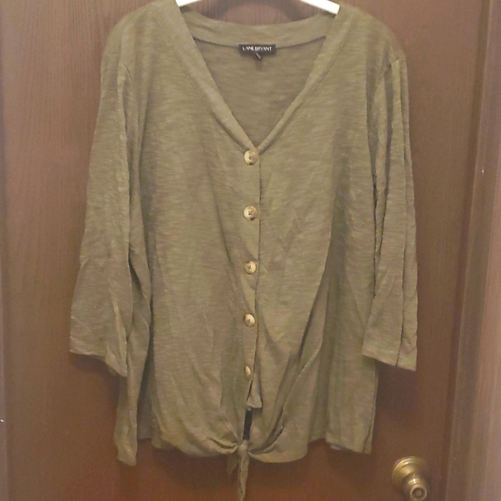 Olive green Lane Bryant top 18/20